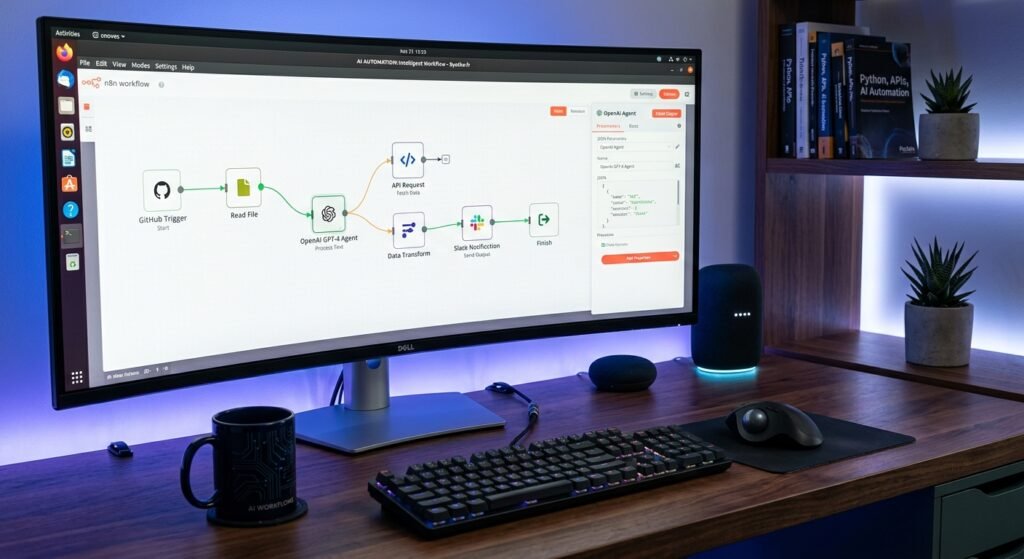 الأتمتة الذكية: دليلك التقني لبناء سير عمل متطور باستخدام n8n، واجهات API، ووكلاء الذكاء الاصطناعي